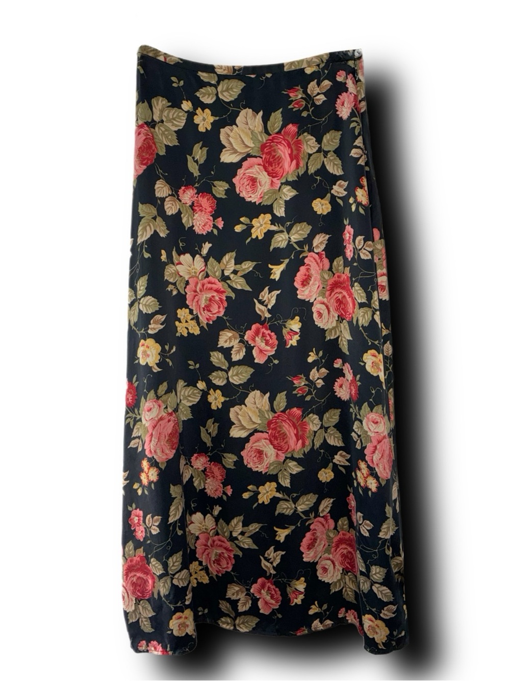 Vintage 90s Limited America 100% Silk Maxi Skirt Whimsigoth Practical Magic Vibe